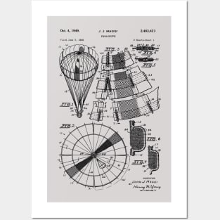 Parachuting Skydiver Patent Print Posters and Art